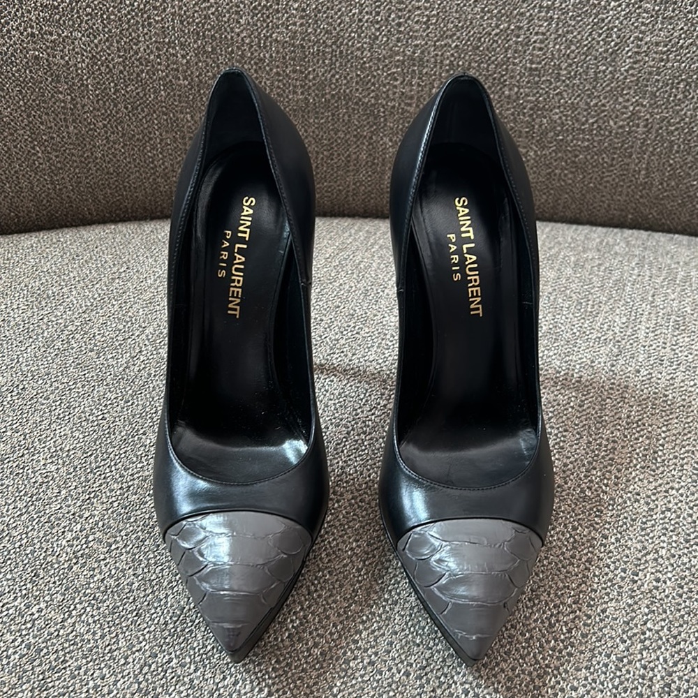 Saint Laurent Platform Pumps With Python Toe Fr36 - image 2